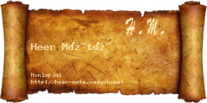 Heer Máté névjegykártya